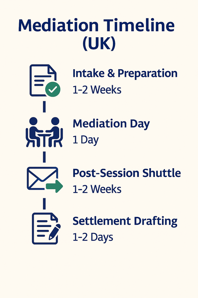 Echelon Resolution Timeline for commercial mediation in the UK