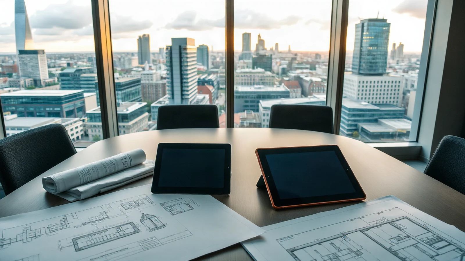 Construction Payment Disputes: When to Choose Mediation vs Statutory Adjudication – featured image 16x9 - Echelon Dispute Resolution Construction payment dispute mediation documents, architectural plans, and commercial contracts laid out in a professional meeting room